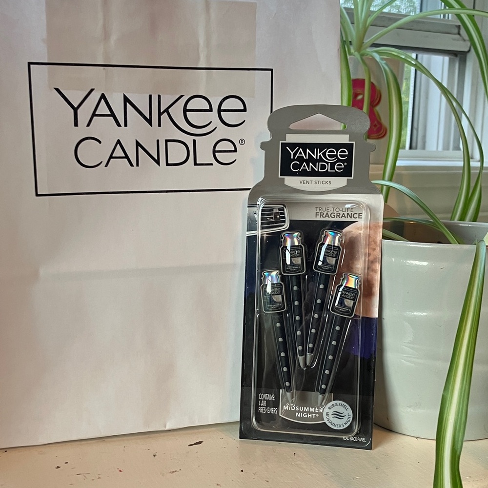 NWT Yankee Candle 4 Pack Midsummer's Night Automobile Car Vent Sticks